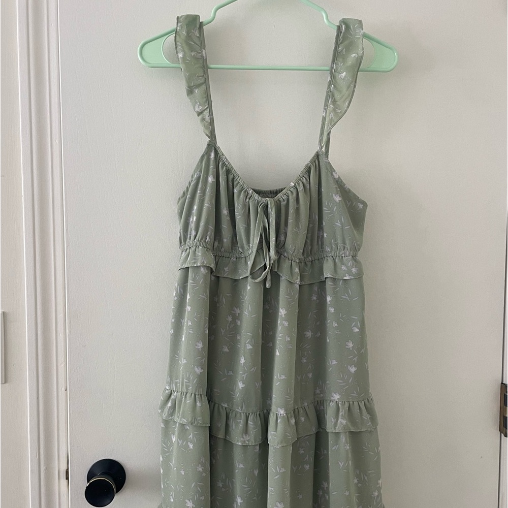 Altered State Green with flowers sundress size M